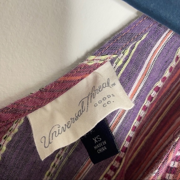 Universal Thread Orange Purple Tunic Sleeveless Blouse Boho Eccentric XS - Picture 3 of 8